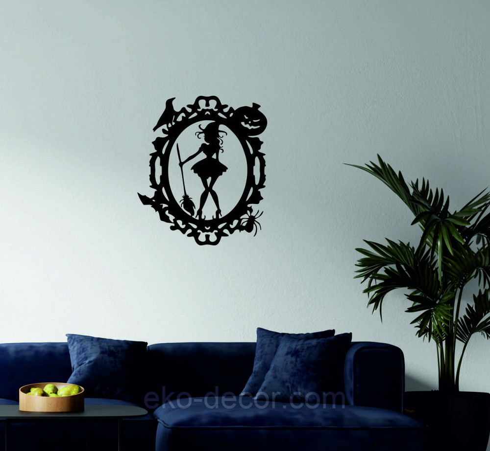 Декоративное настенное Панно «Ведьма с веником», Декор на стену 90*77 см, Черный Киев - изображение 3