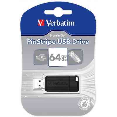 USB флеш накопичувач Verbatim 64GB Store &apos;n&apos; Go PinStripe Black USB 2.0 (49065) Вінниця