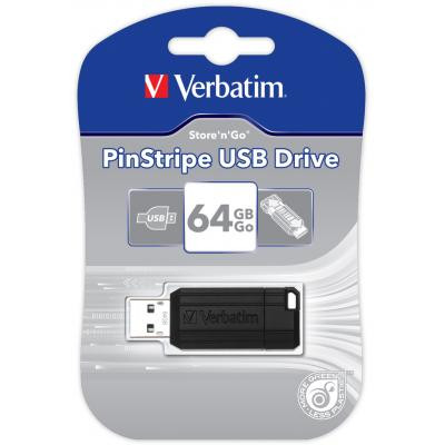 USB флеш накопитель Verbatim 64GB Store 'n' Go PinStripe Black USB 2.0 (49065) Винница - изображение 5