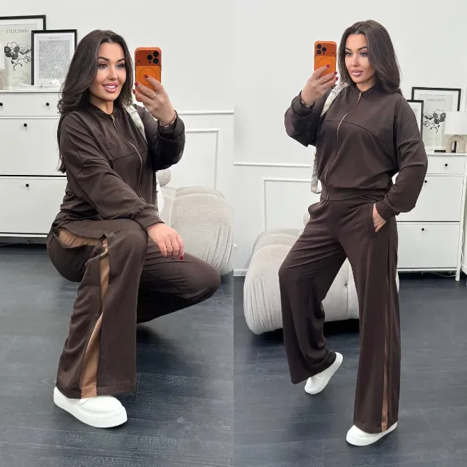 Жіночий спортивний костюм з лампасами — стильний повсякденний комплект Одеса - фото 2