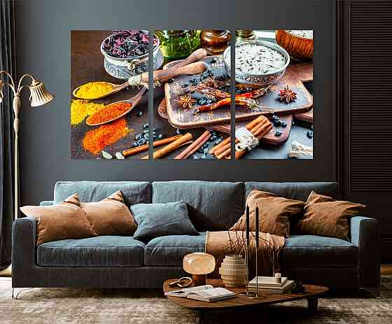 Модульная картина в гостиную / спальню  Смак приправ    ART-245_3A 100х150 см Киев