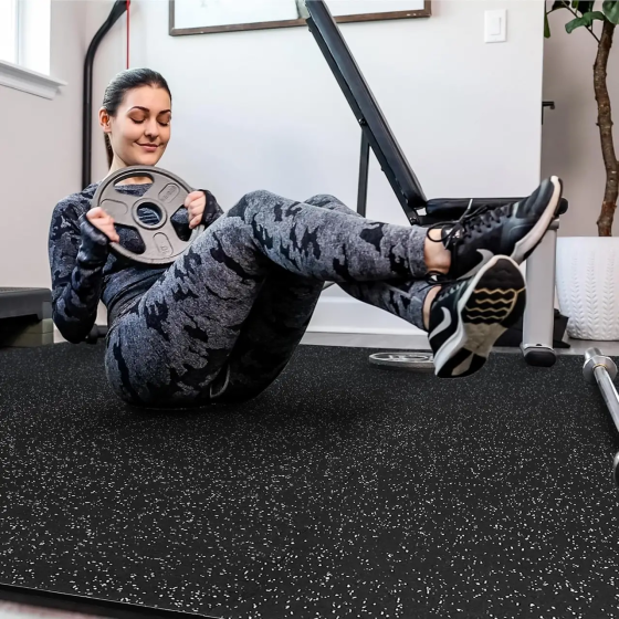 Комплект защитного покрытия мат-пазл с резиной 2 см 60х60 см 4 части Iron Pro Киев
