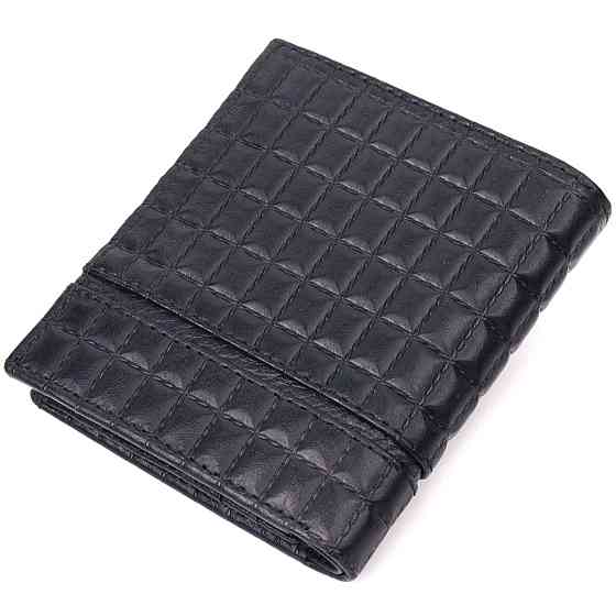 Стильное портмоне для мужчин из фактурной натуральной кожи KARYA 21321 Черный Киев