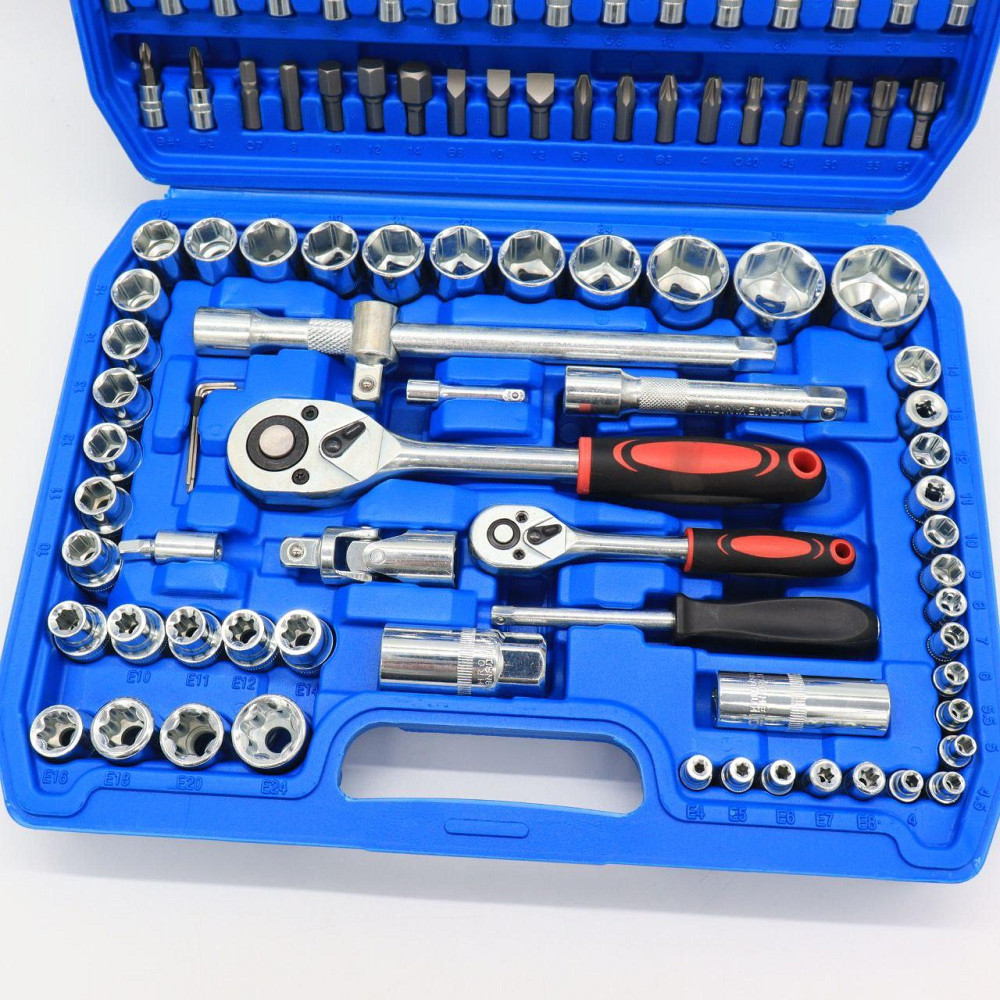 Універсальний набір інструментів 108 предметів у кейсі (1/4" та 1/2") / Набір торцевих головок та ключів Київ - фото 4