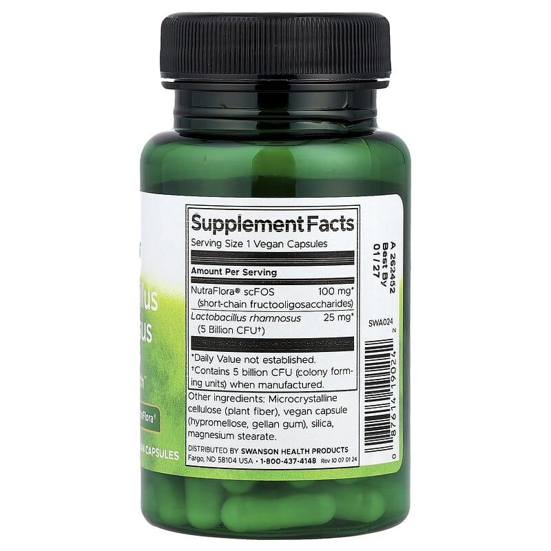 Лактобактерії рамнозус Swanson Lactobacillus Rhamnosus with FOS (5 Billion CFU) 60caps Луцьк - фото 2