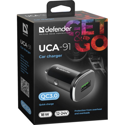 Зарядное устройство Defender 1xUSB 18W (USB-A) QC3.0 3А UCA-91 (83830) Винница - изображение 2
