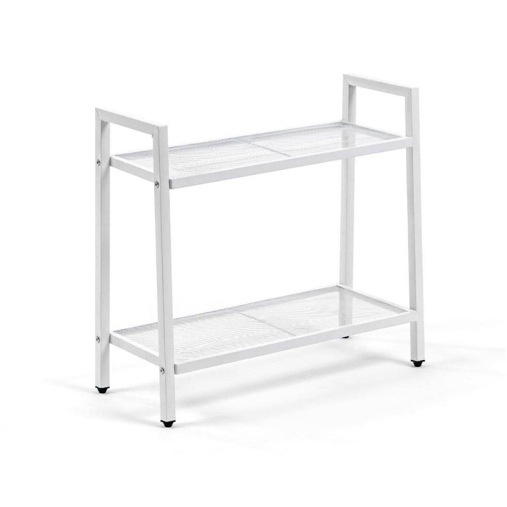 Стелаж-етажерка двоярусний з металу 60х26х60см Білий SW-00002102 Дніпро - фото 1
