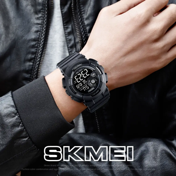 Мужские наручные спортивные часы Skmei 1583 (Черный с черным) Винница