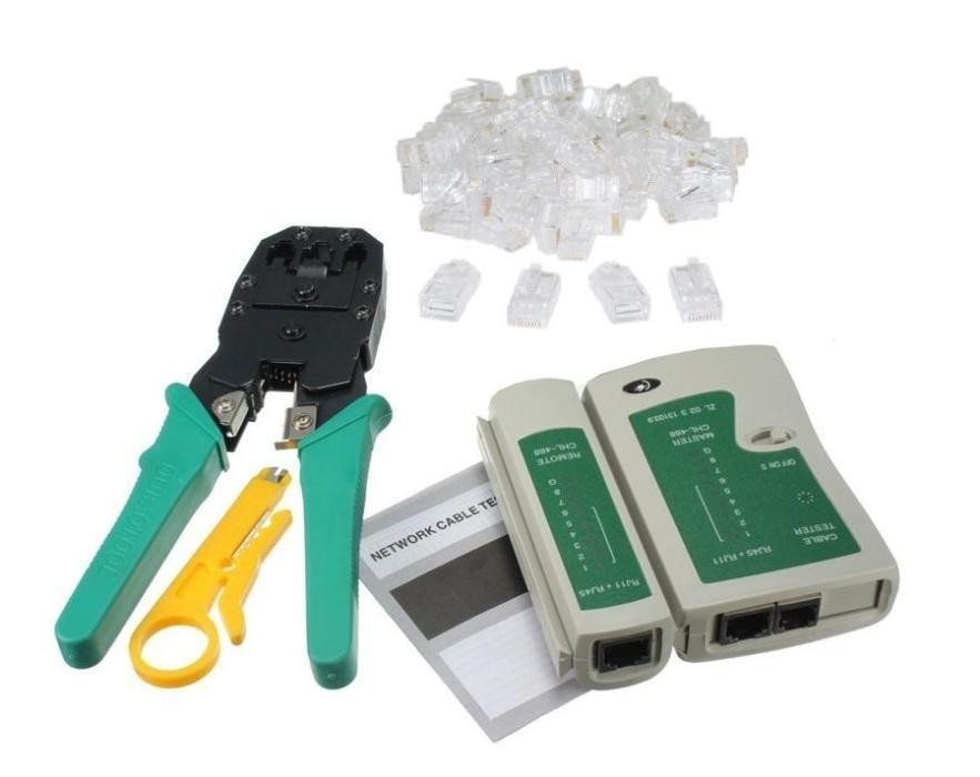 Набір для мережевика: кримпер, тестер, 100 RJ45 коннекторів Вінниця - фото 3