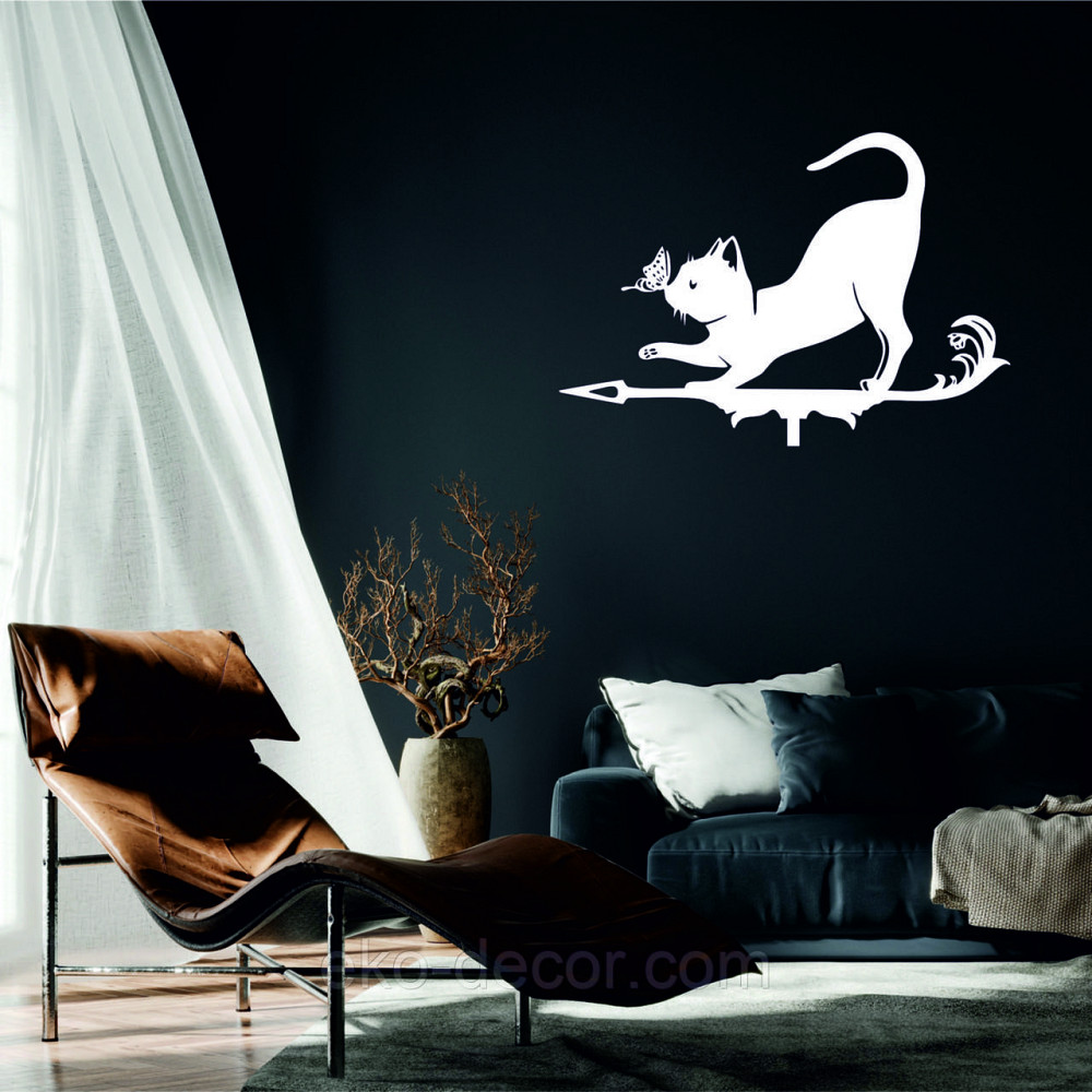 Декоративное настенное Панно «Кот» Декор на стену 110*76 см, Белый Киев - изображение 1