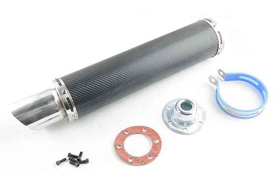 Глушитель (тюнинг) 420*10 см, креп. Ø78mm (нержавейка, карбон черный, прямоток, mod:1) Мукачево