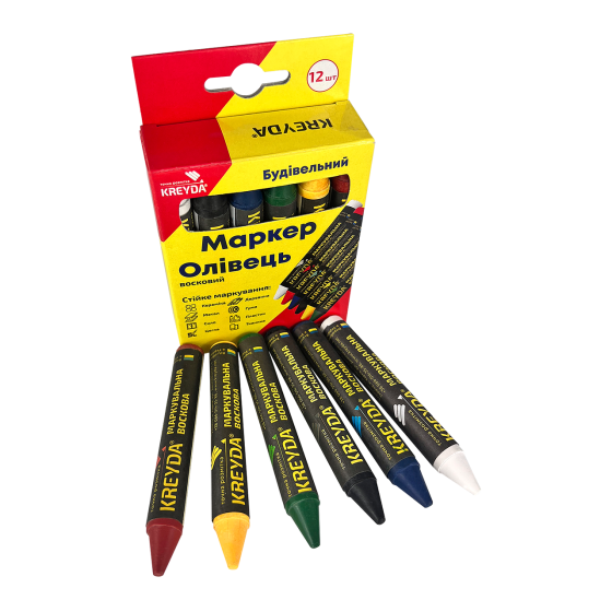 Крейда воскова для розмітки Різнобарвна, 6 кольорів Павлоград