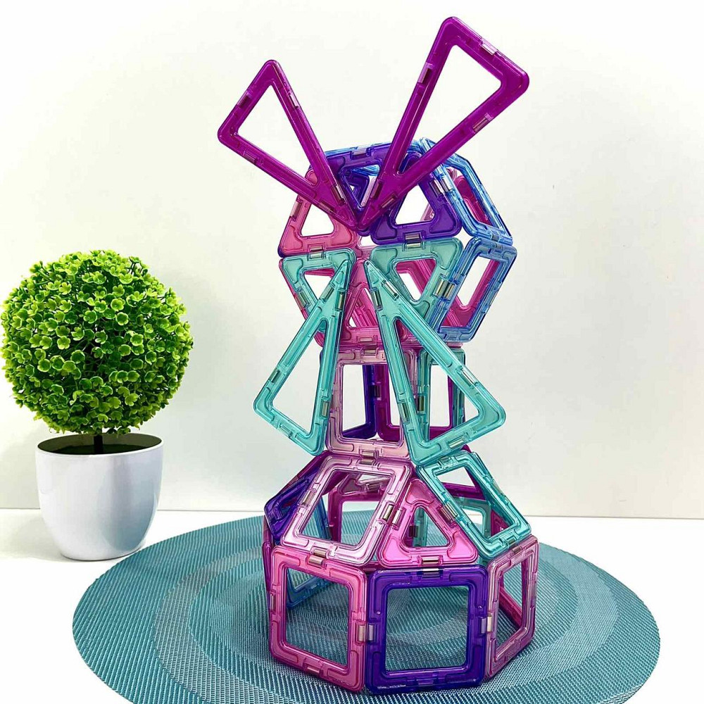 Конструктор магнітний Limo Toy 62 деталі кольорові блоки (LT8003) Чернігів - фото 3