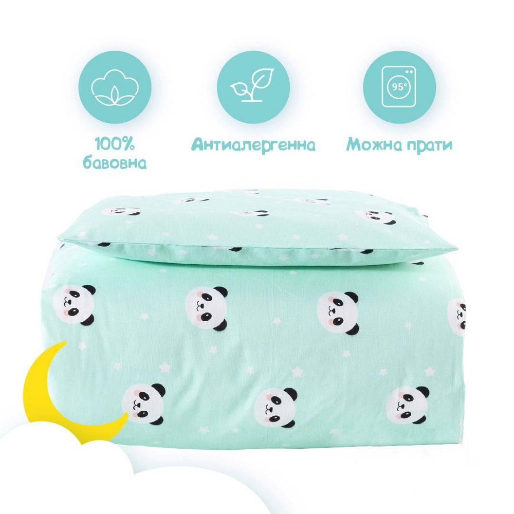 Постільна білизна у ліжечко IDEIA для немовлят Панда бірюзова (56860891) Чернівці - фото 3
