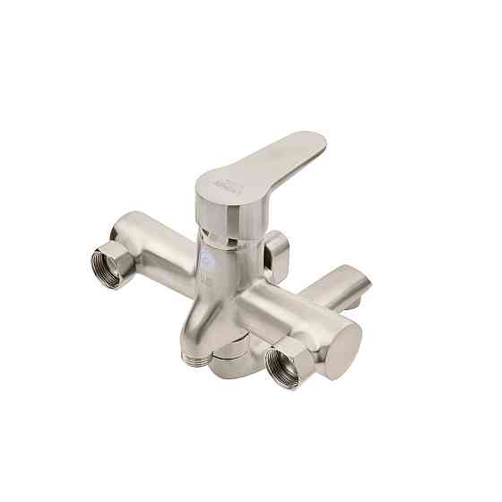 Змішувач для ванни Kroner KRM Elbe - N060 з душовим гарнітуром, нікель Київ