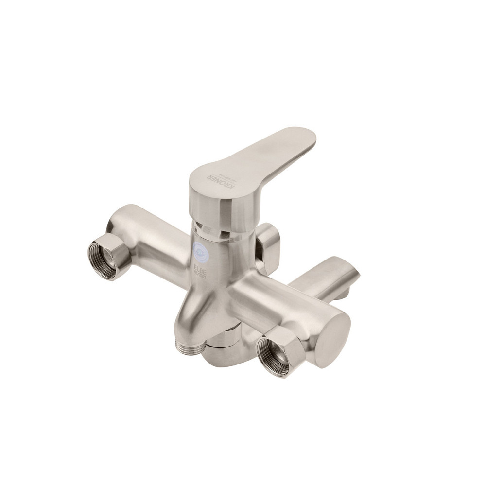 Змішувач для ванни Kroner KRM Elbe - N060 з душовим гарнітуром, нікель Київ - фото 4