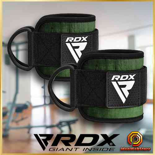 Манжеты на голень и запястье для тяги в тренажере RDX A4 зеленые манжеты для тяги для силовых тренировок 2шт Киев