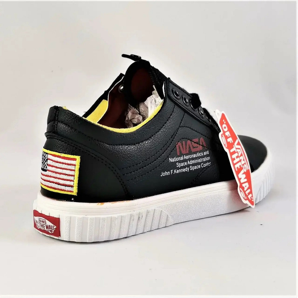 Кросівки NASA Shuttle Чорні Шкіряні Кеди Ванс Чоловічі (розміри: 41,42,43,44) Відео Огляд Дніпро - фото 10