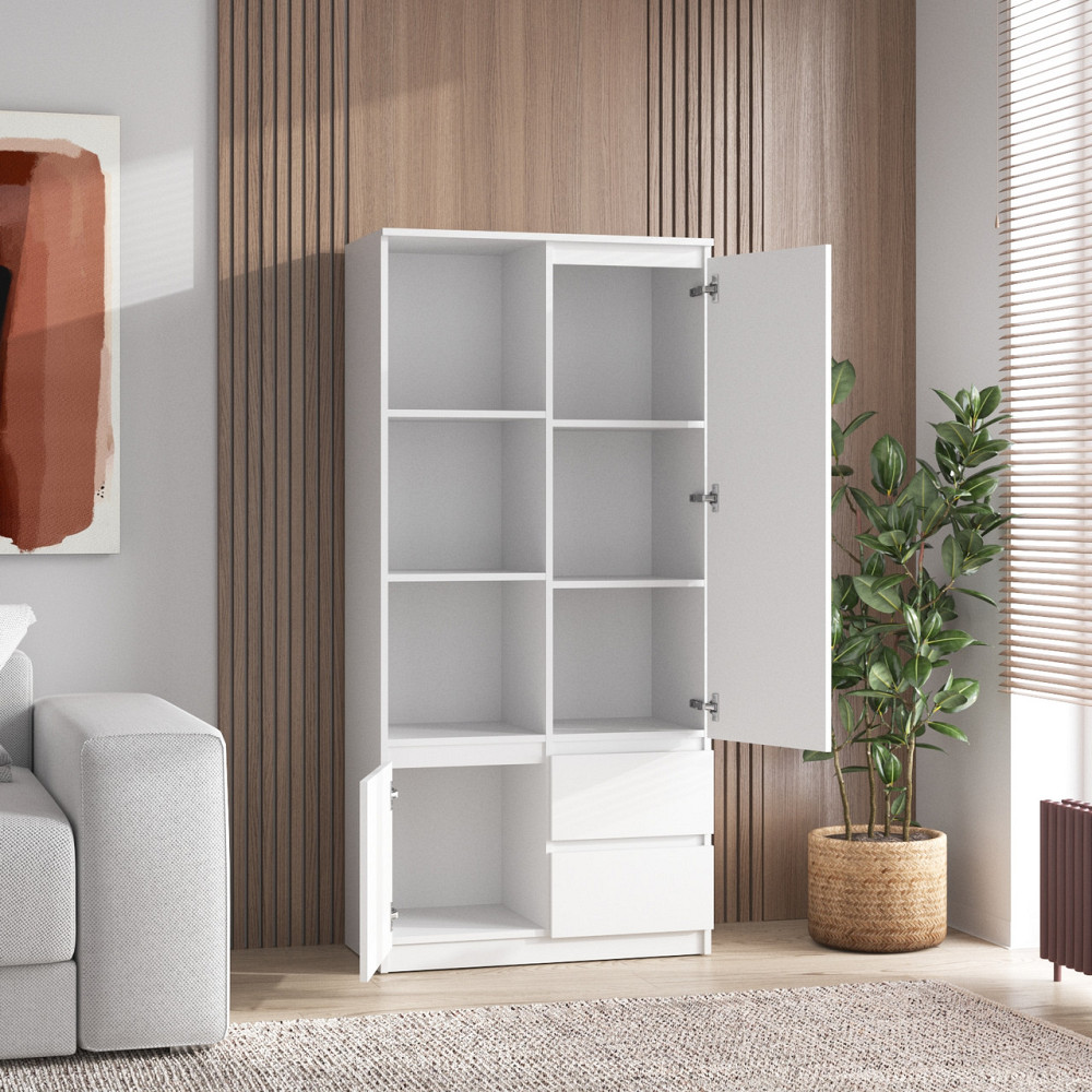 Шафа для книг VAYS R-26, пенал з полицями та шухлядами, ЛДСП, 80×40×170 см - для дому, офісу, вітальні Львів - фото 3