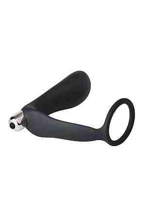 Анальная пробка с эррекционным кольцом FANTASSTIC VIBRATING ANAL PLUG WITH COCKRING BLACK Sex Aura Киев
