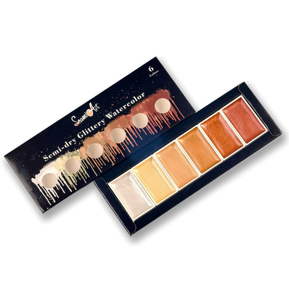 Набір фарб для малювання Seami Art Фарби акварельні з перламутром Жовті відтінки Кам'янець-Подільський - фото 1