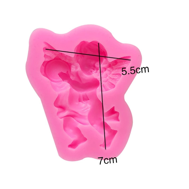 Молд силіконовий Ангел 87 на 72 мм рожевий Київ - фото 8