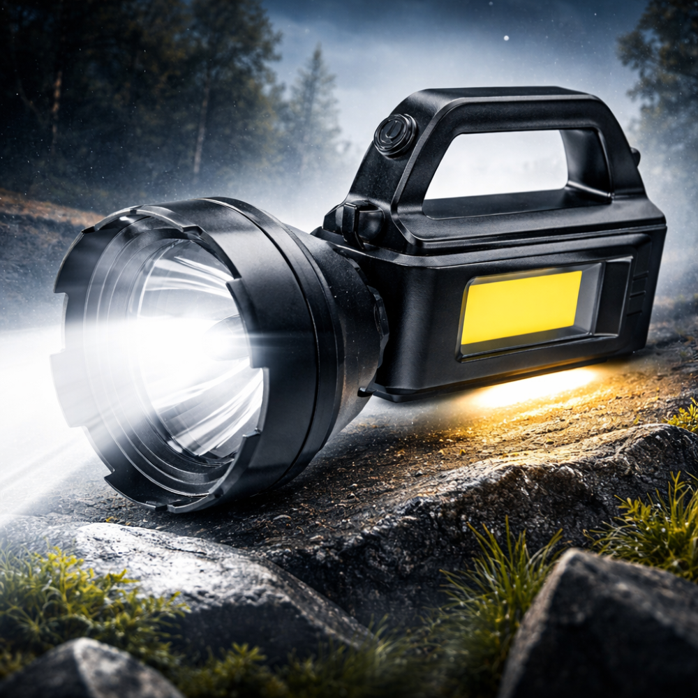 Акумуляторний ліхтар-прожектор PT-8899, LED+COB, 2400 mAh, Power Bank, сонячна панель, IP65, ручний Київ - фото 2