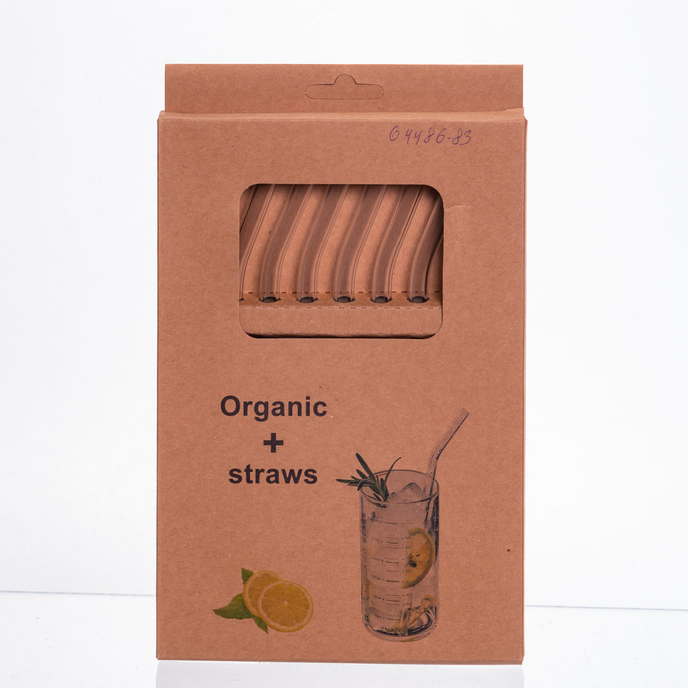 Yiwu Набір скляних соломинок із щіточкою, багаторазові трубочки для коктейлів напоїв (8+1) 6448 Коломыя - изображение 2