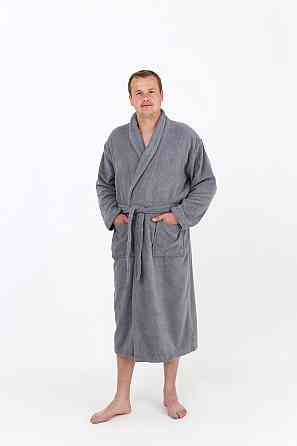 Мужской махровый халат Ideal Textile серый М (56860518) Черновцы