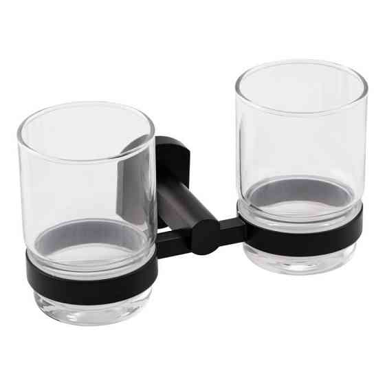 Стакан подвійний для зубних щіток Qtap Liberty BLM 1155 чорний Київ