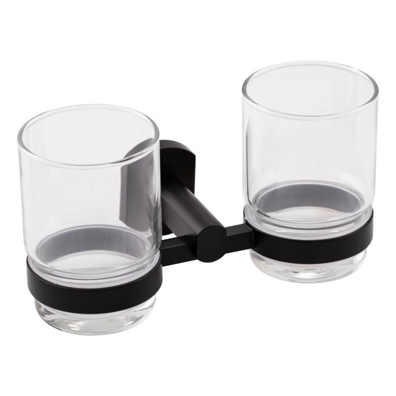 Стакан подвійний для зубних щіток Qtap Liberty BLM 1155 чорний Київ - фото 1
