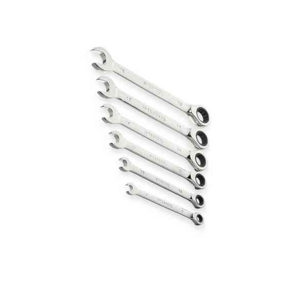 Набор ключей рожково-накидных с трещеткой 8-19 мм 6 шт (планшет) CrV Мукачево