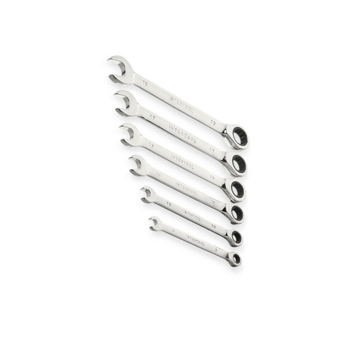 Набір ключів ріжково-накидних з тріскачкою 8-19 мм 6 шт (планшет) CrV Мукачево - фото 2