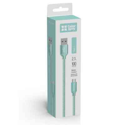 Дата кабель USB 2.0 AM to Type-C mint ColorWay (CW-CBUC003-MT) Винница