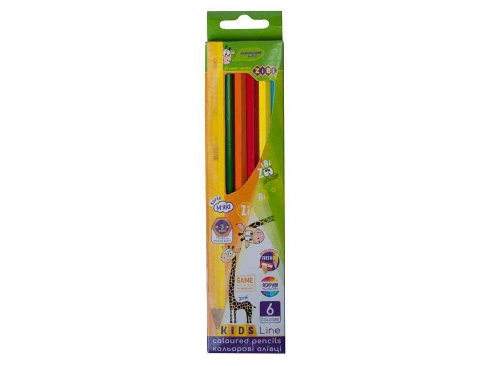 Олівці кольорові, 6 кольорів, KIDS LINE ZB.2413 ТМ ZIBI Київ - фото 1