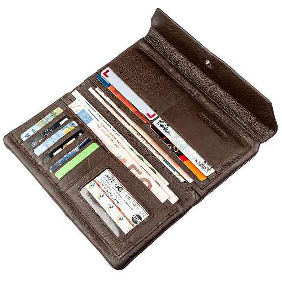 Практичний жіночий гаманець-клатч ST Leather 18841 Коричневий Київ