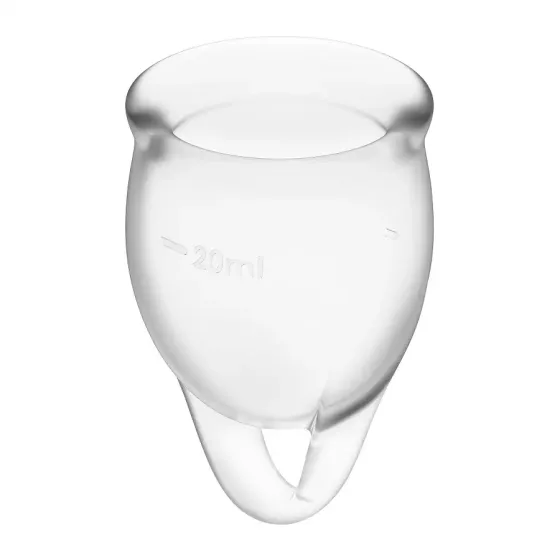 Набір менструальних чаш Satisfyer Feel Confident (Transparent), 15мл та 20мл, мішечок для зберігання Львів