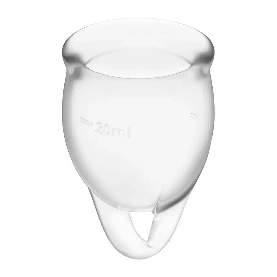 Набір менструальних чаш Satisfyer Feel Confident (Transparent), 15мл та 20мл, мішечок для зберігання Львів - фото 2
