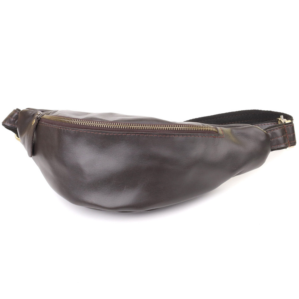 Сумка бананка отменного качества из гладкой натуральной кожи Shvigel 23144 Коричневый Киев - изображение 1