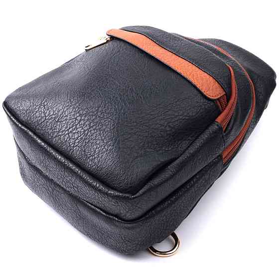 Зручна жіноча сумка через плече з отвором для навушників з екошкіри Vintage 22787 Чорний Київ