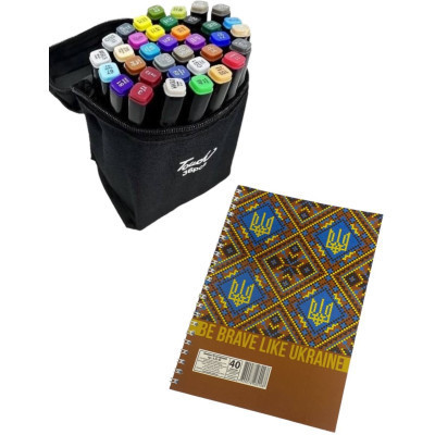 Художественный маркер Touch двухсторонних скетч маркеров 36 шт в чехле + блокнот А5 (40 л) в ассортименте для девочек (XK-MRK-GRL) Вінниця - фото 7