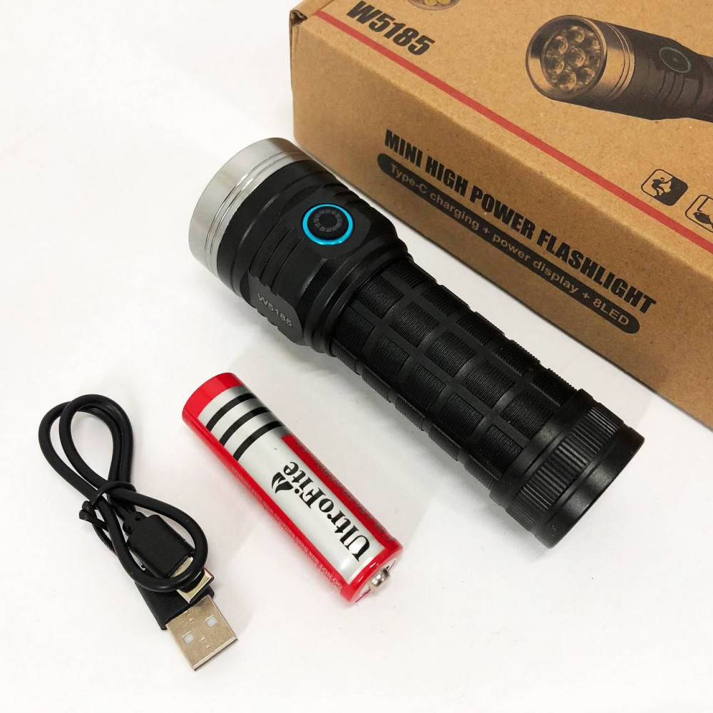 Карманный мини фонарь PLD W5185-8XHP360, Фонарь противоударный водонепроницаемый водозащищенный YQ-13 Львов - изображение 1