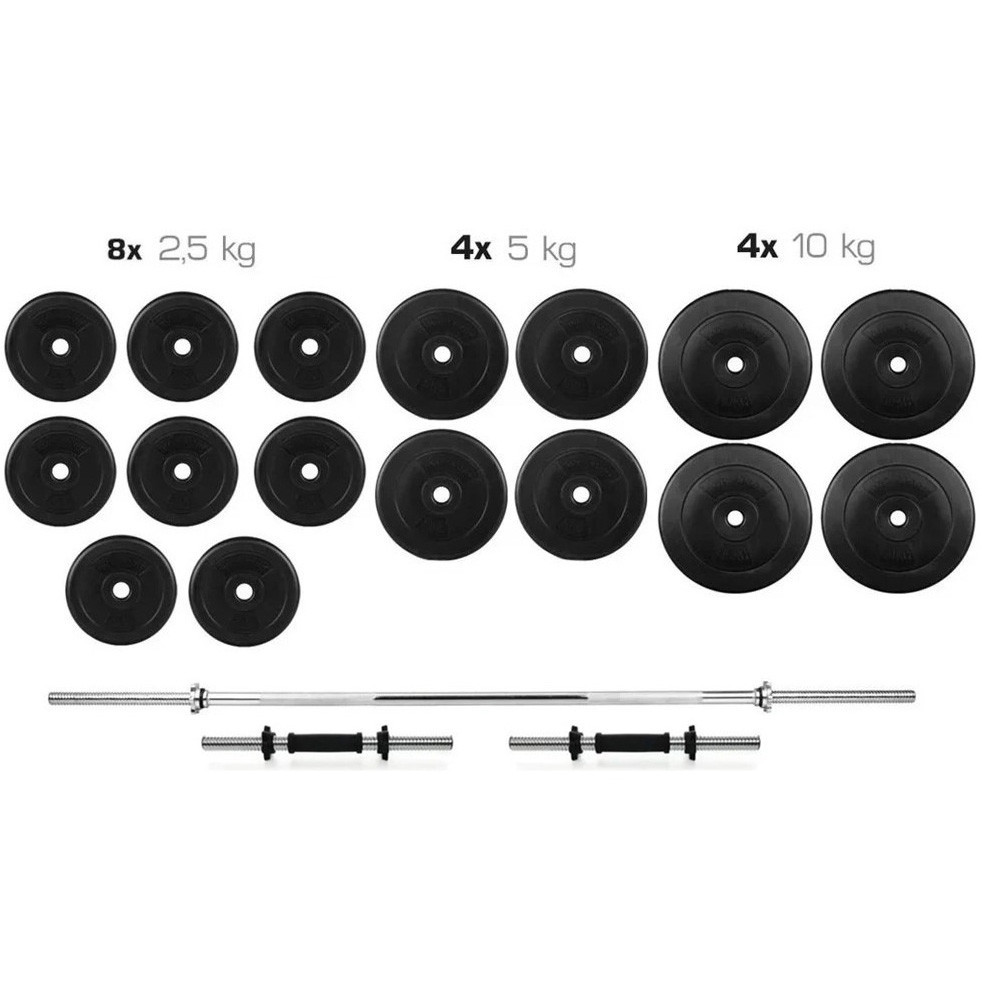 Гантелі 2 * 21 кг розбірні + Штанга 90 кг пряма фіксована складальна комплект набір для дому Київ - фото 1