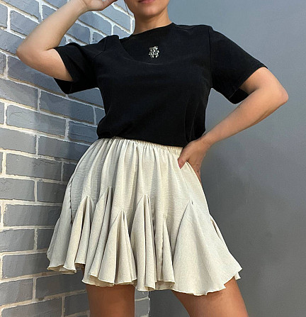 Спідниця жіноча Fardi 286 пишна волани коротка one size, бежевий, one size Одеса - фото 3
