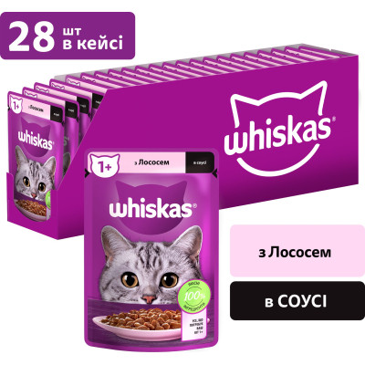 Влажный корм для кошек Whiskas Лосось в соусе 85 г (5900951302053) Винница - изображение 2