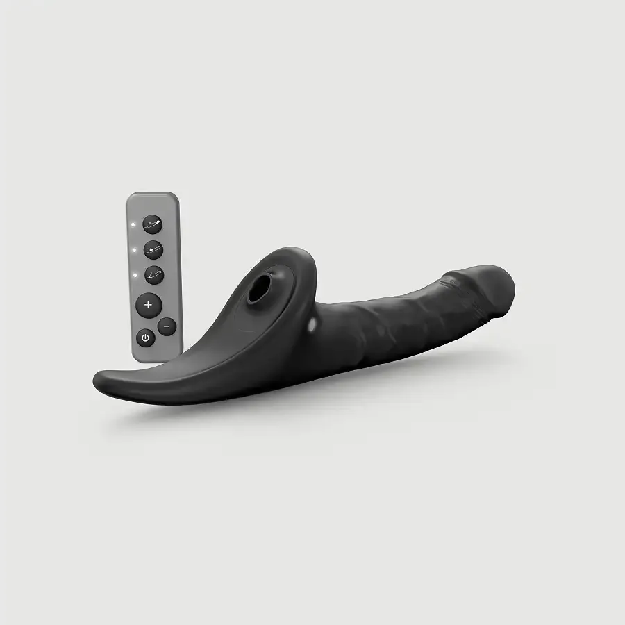 Вібронасадка для страпону з вакуумною стимуляцією Strap-On-Me Multi Orgasm Realistic Dildo L Black Львов - изображение 1