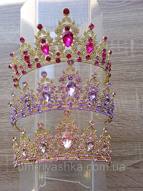 Диадема на обруче Корона изумрудная с камнями Кривой Рог - изображение 3