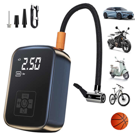 Насос акумуляторний цифровий AIR Pump PPAP-006 Type-C з ліхтариком і перехідниками Вінниця