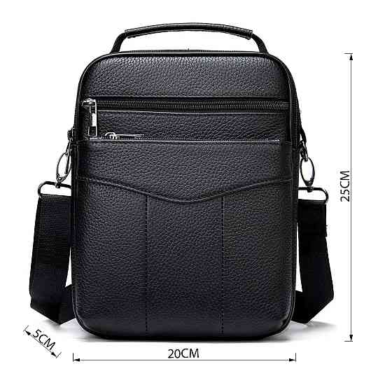 Мессенджер мужской кожаный 20345 Vintage Черный Киев