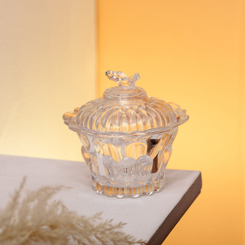 Цукерниця скляна Ø9 см цукерниця кругла з кришкою прозора HP-4-114 Коломия - фото 4